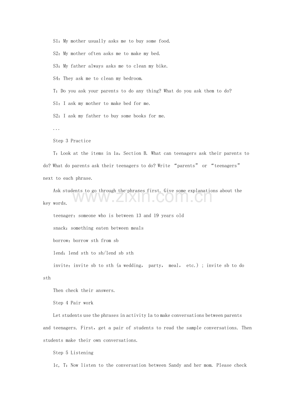 山东郓城县随官屯镇八年级英语下册 Unit 3 Could you please clean your room（第3课时）Section B（1a-2e）教案 （新版）人教新目标版-（新版）人教新目标版初中八年级下册英语教案.doc_第2页