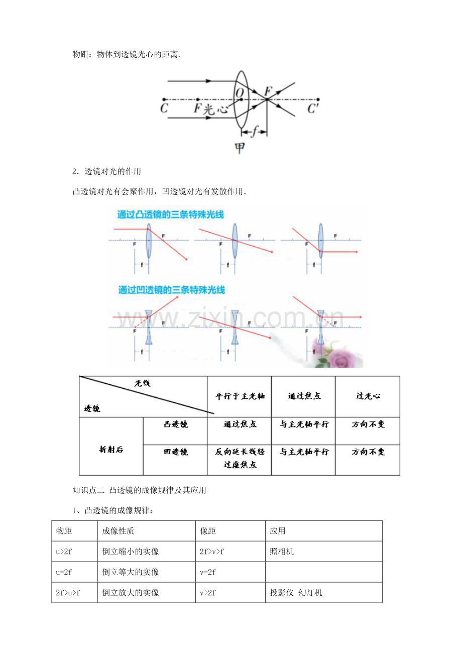 中考物理一轮复习 第6讲 透镜及其应用教案-人教版初中九年级全册物理教案.doc_第2页