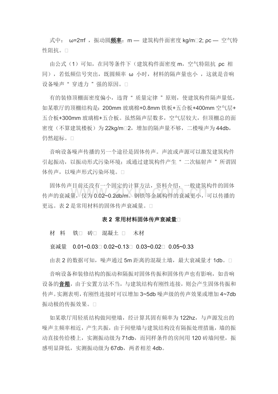 歌厅酒店等音响噪声的传播特点及防治.doc_第2页