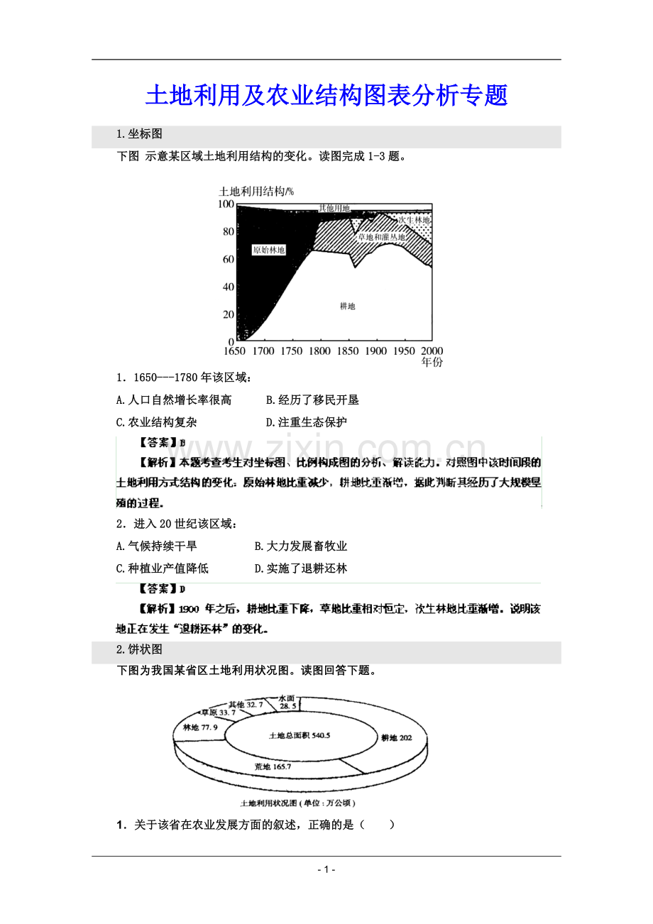 高考名师预测地理试题：知识点16土地利用及农业结构图表分析专题.doc_第1页