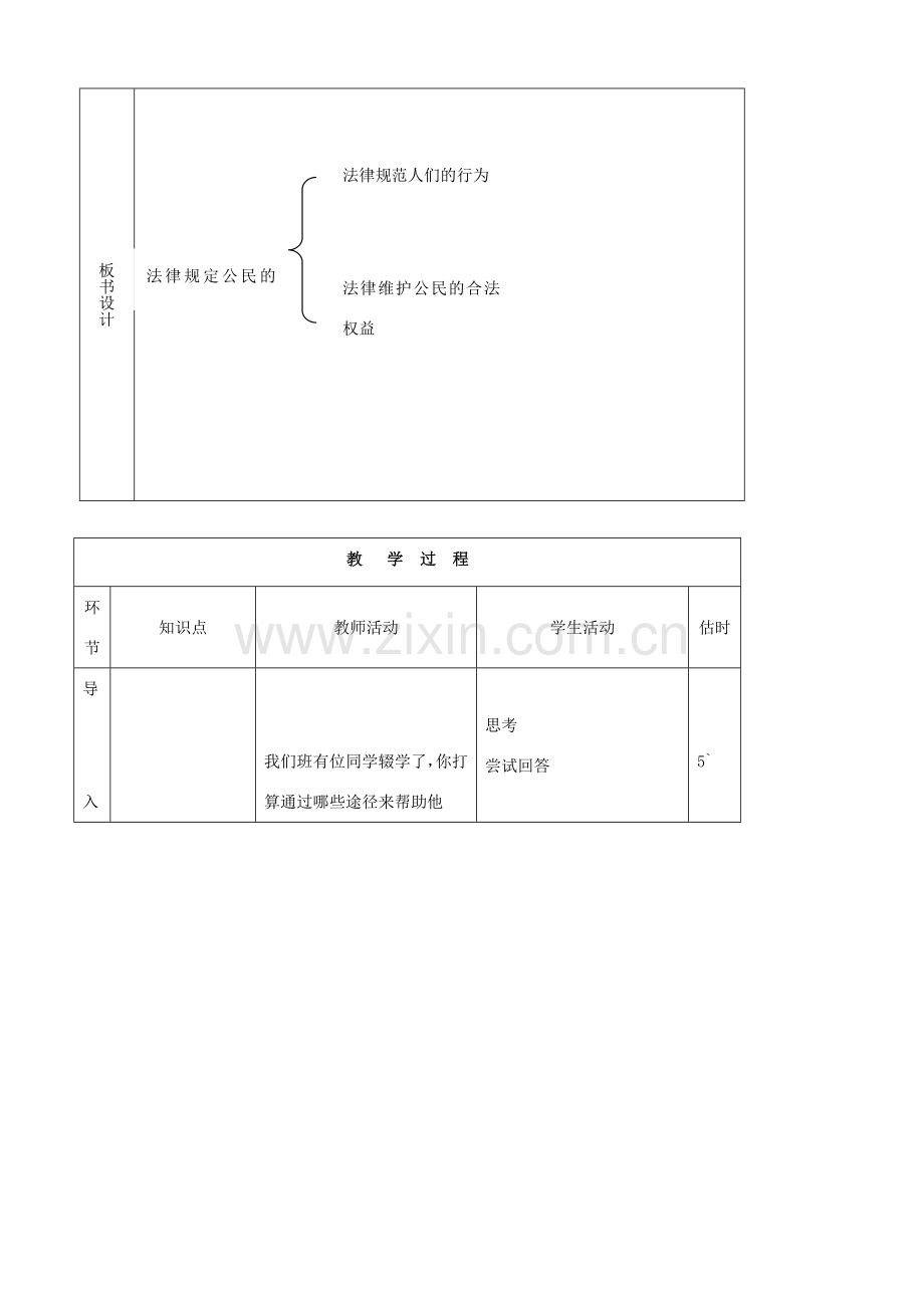 八年级思品上册 14法律在公民生活中的作用同步教案 鲁教版.doc_第2页