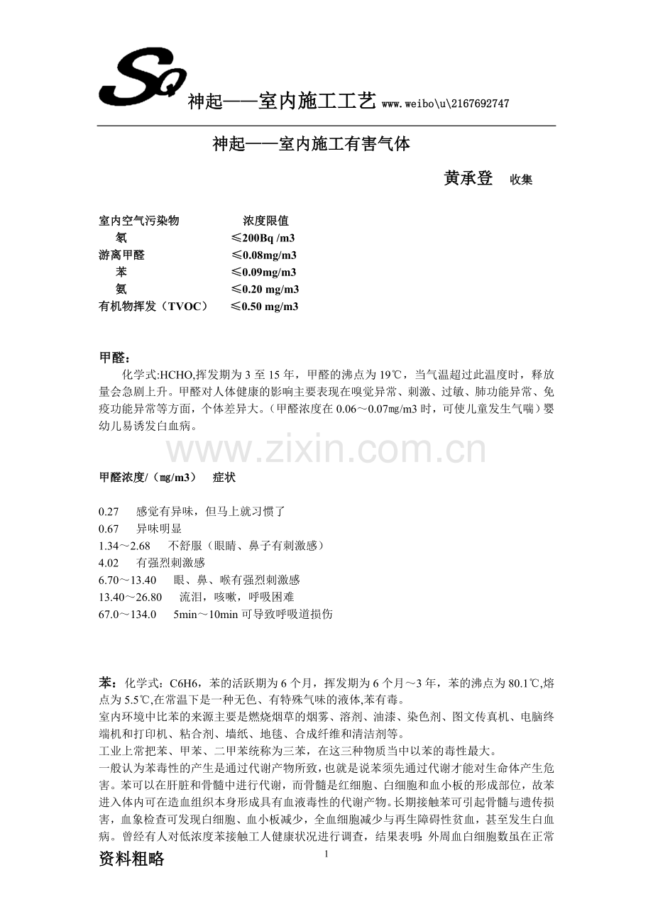 室内施工有害气体.doc_第1页