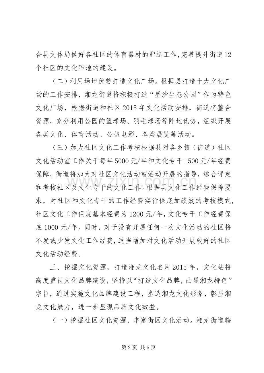 街道文化工作计划 .docx_第2页