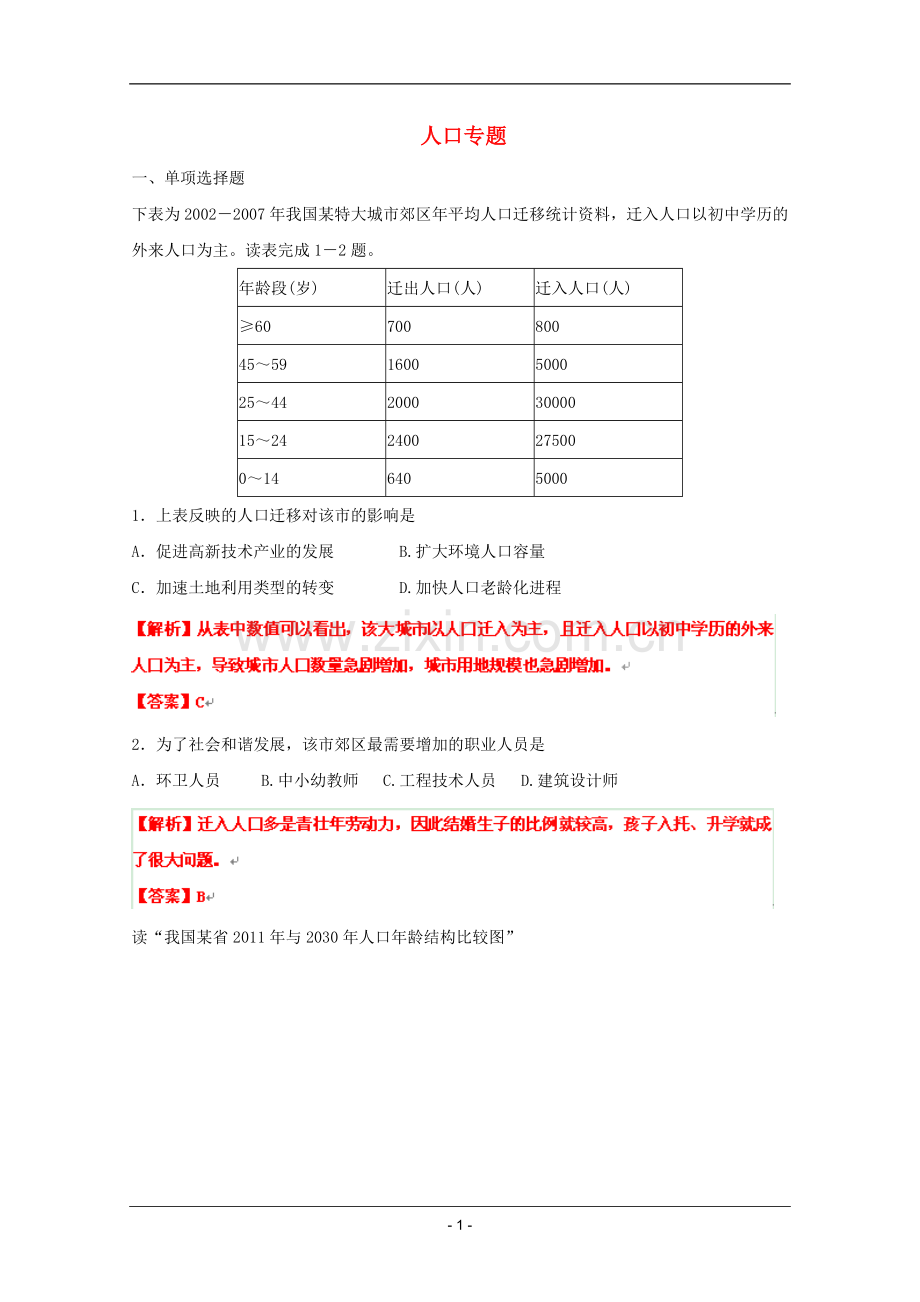 高考名师预测地理试题：知识点08人口专题.doc_第1页