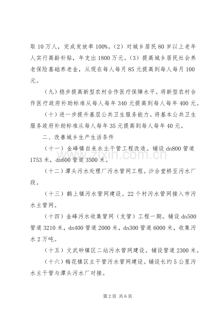 市委、市政府为民办实事工作计划 .docx_第2页