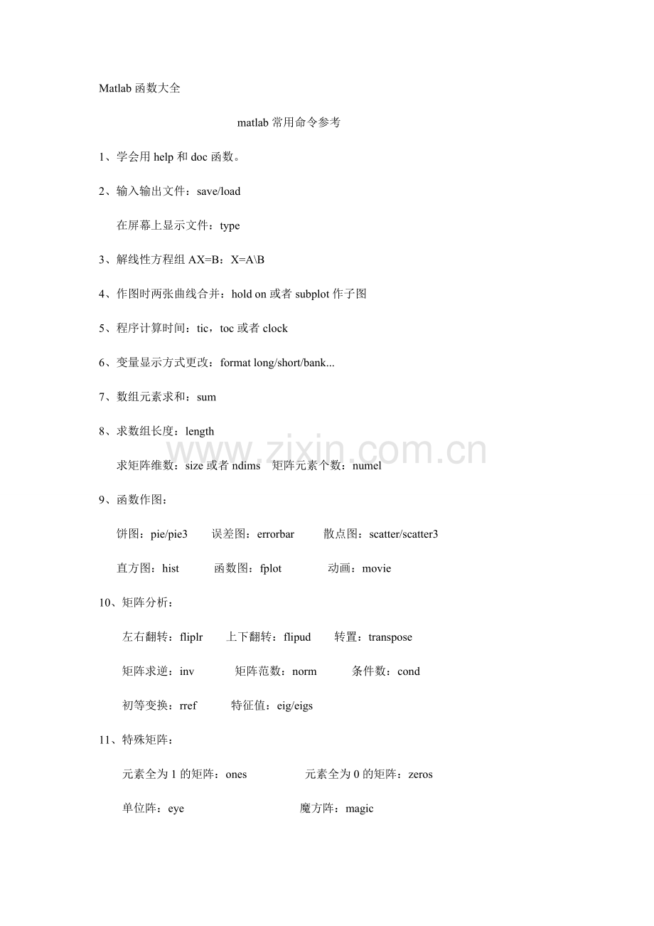 Matlab函数大全(1).doc_第1页