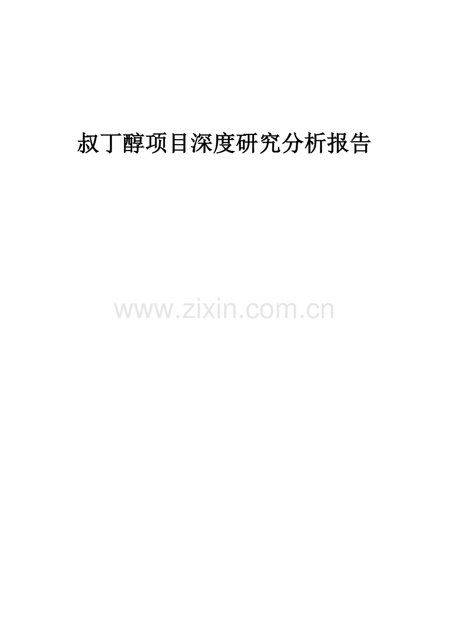 叔丁醇项目深度研究分析报告.docx_第1页