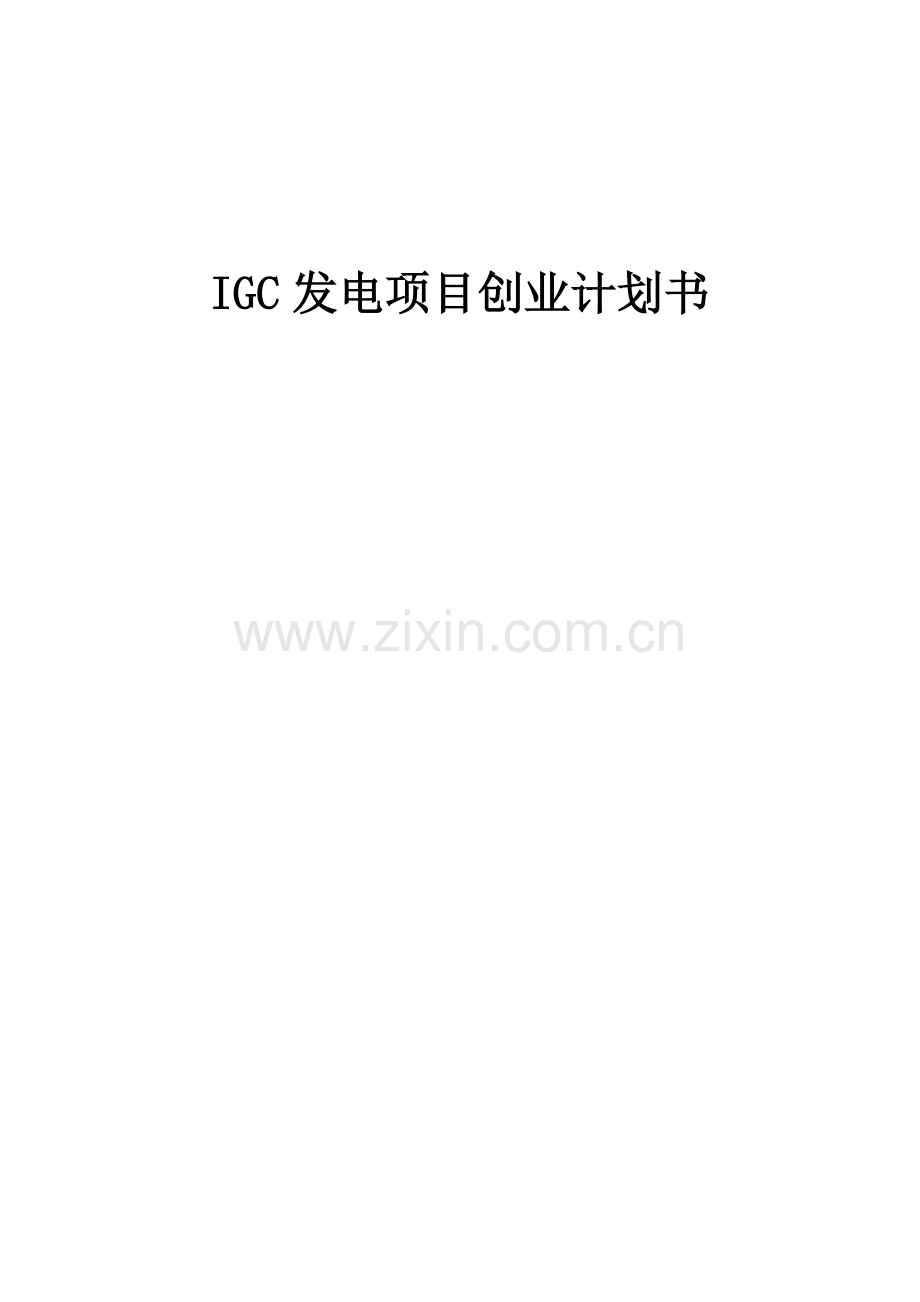 IGC发电项目创业计划书.docx_第1页