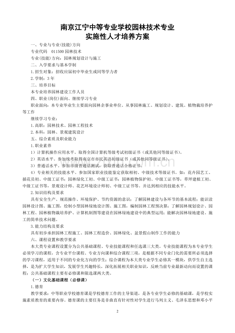 2016园林人才培养方案.doc_第2页