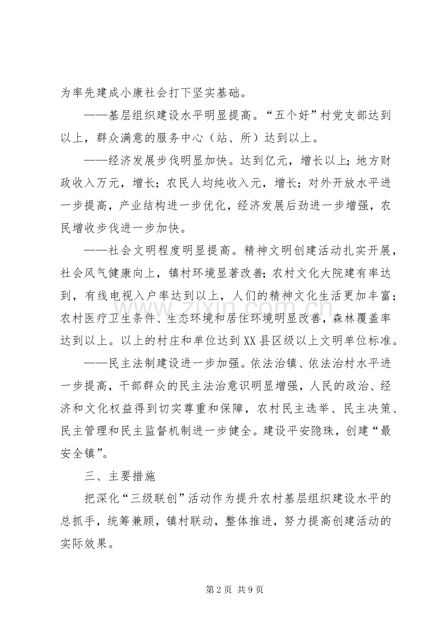 党的基层组织建设“三级联创”和经济社会发展规划 .docx_第2页
