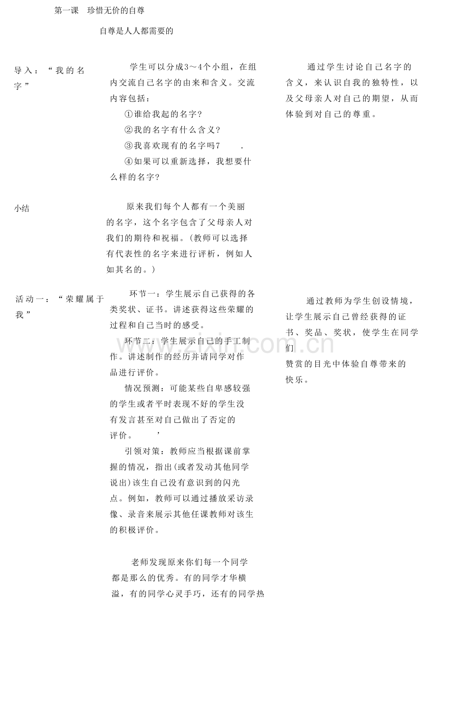 七年级政治下册 全册教案 人教新课标版.doc_第1页