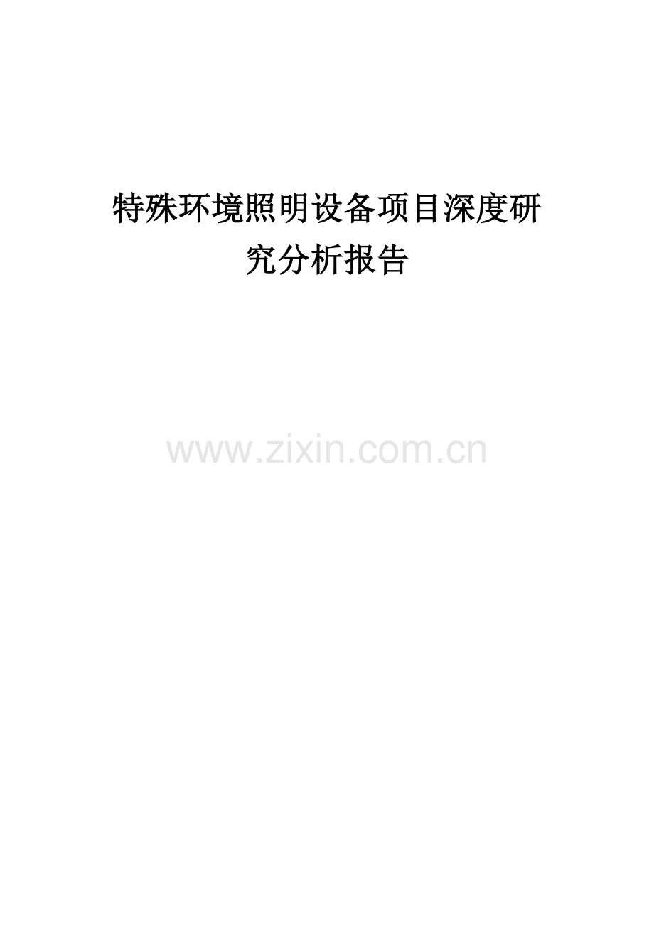 特殊环境照明设备项目深度研究分析报告.docx_第1页