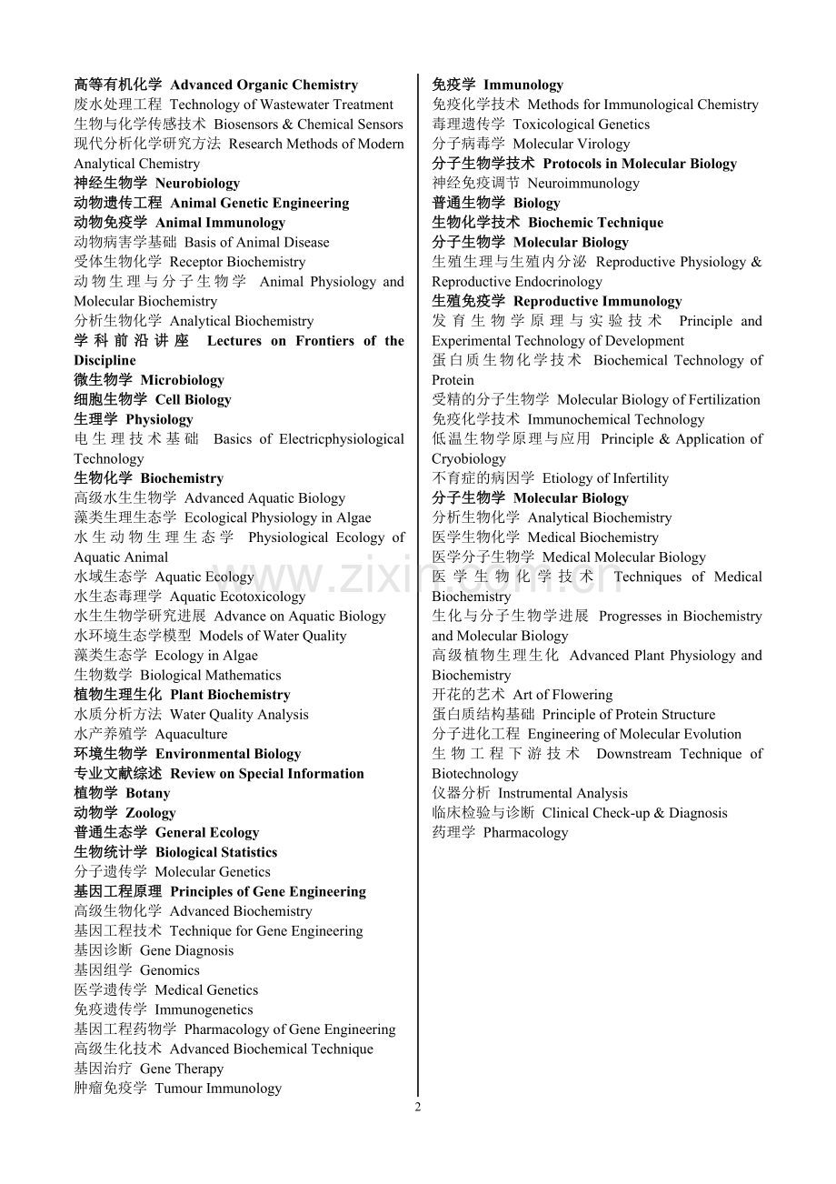 生物课程中英文对照.doc_第2页