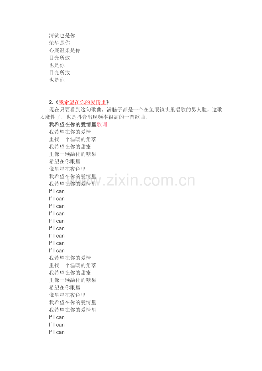 抖音最火的十首中文歌曲及歌词.doc_第2页