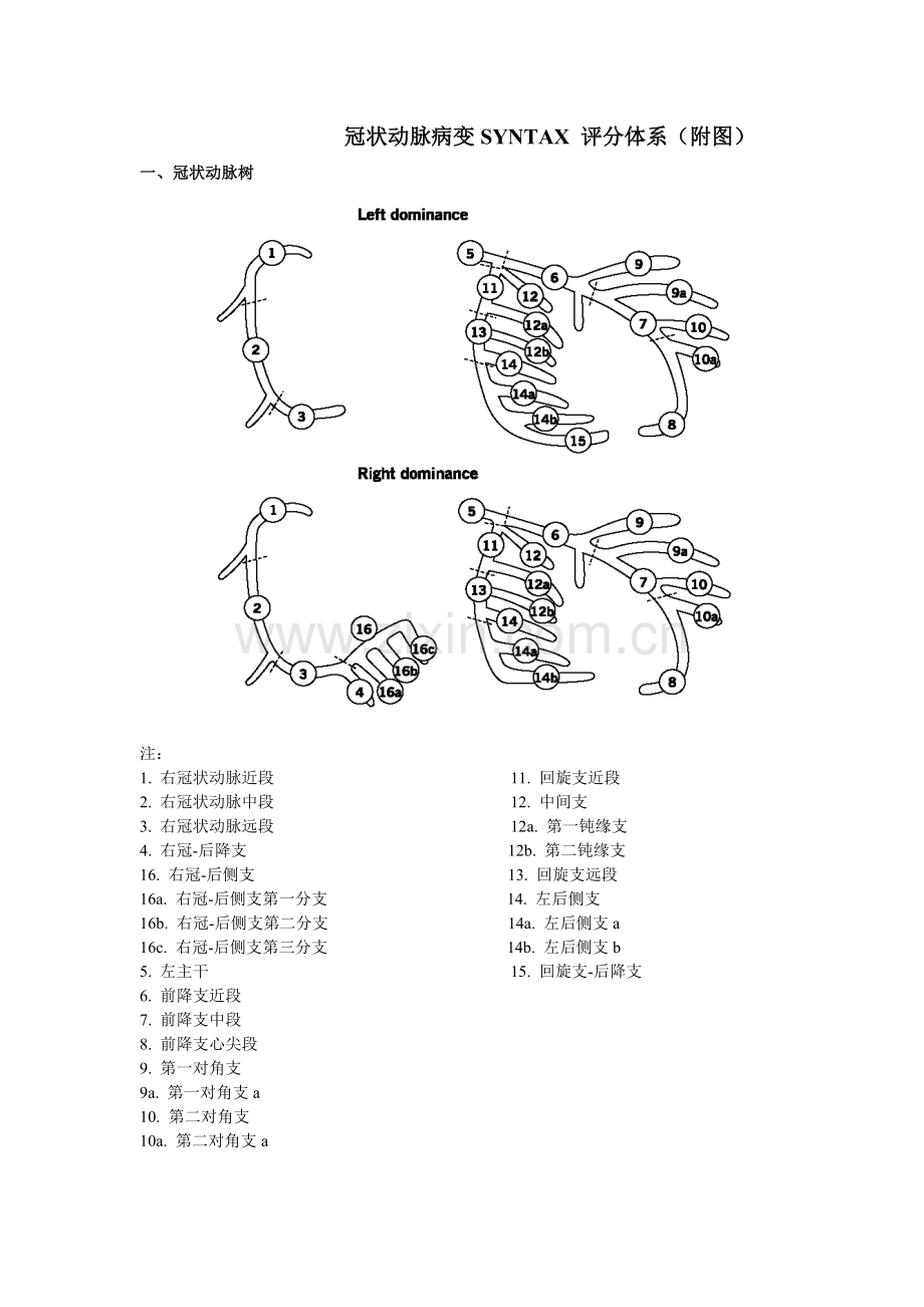 冠脉病变SYNTAX 评分,值得收藏(附图).doc_第1页