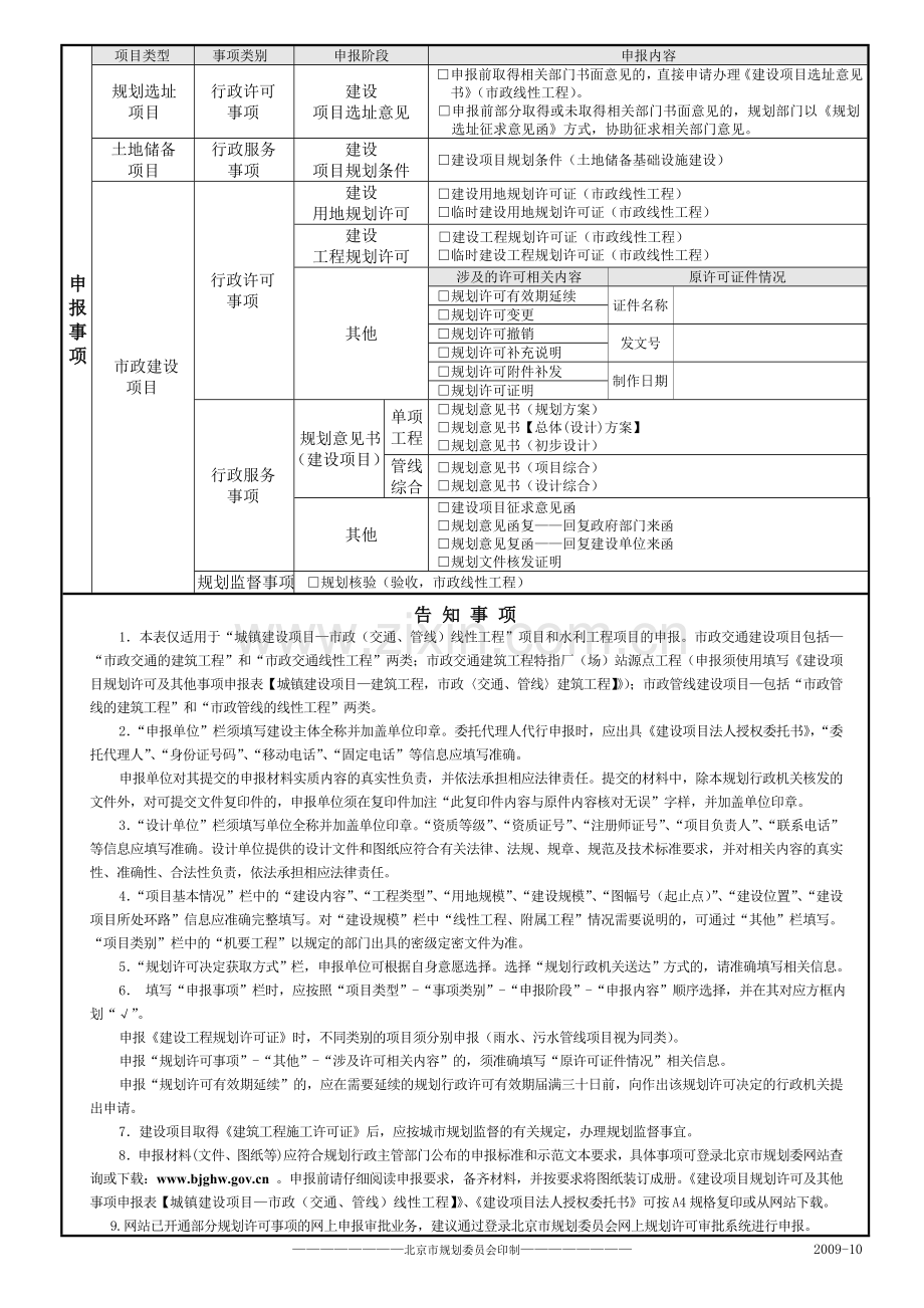 建设项目规划许可及其它事项申报表(市政.doc_第2页