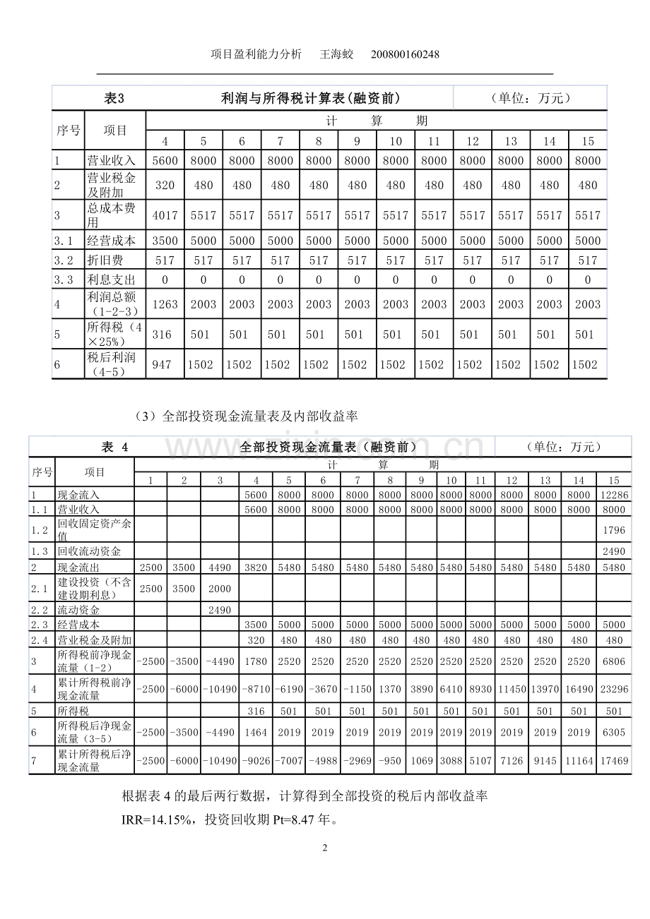 工程经济学-项目盈利能力分析.doc_第2页