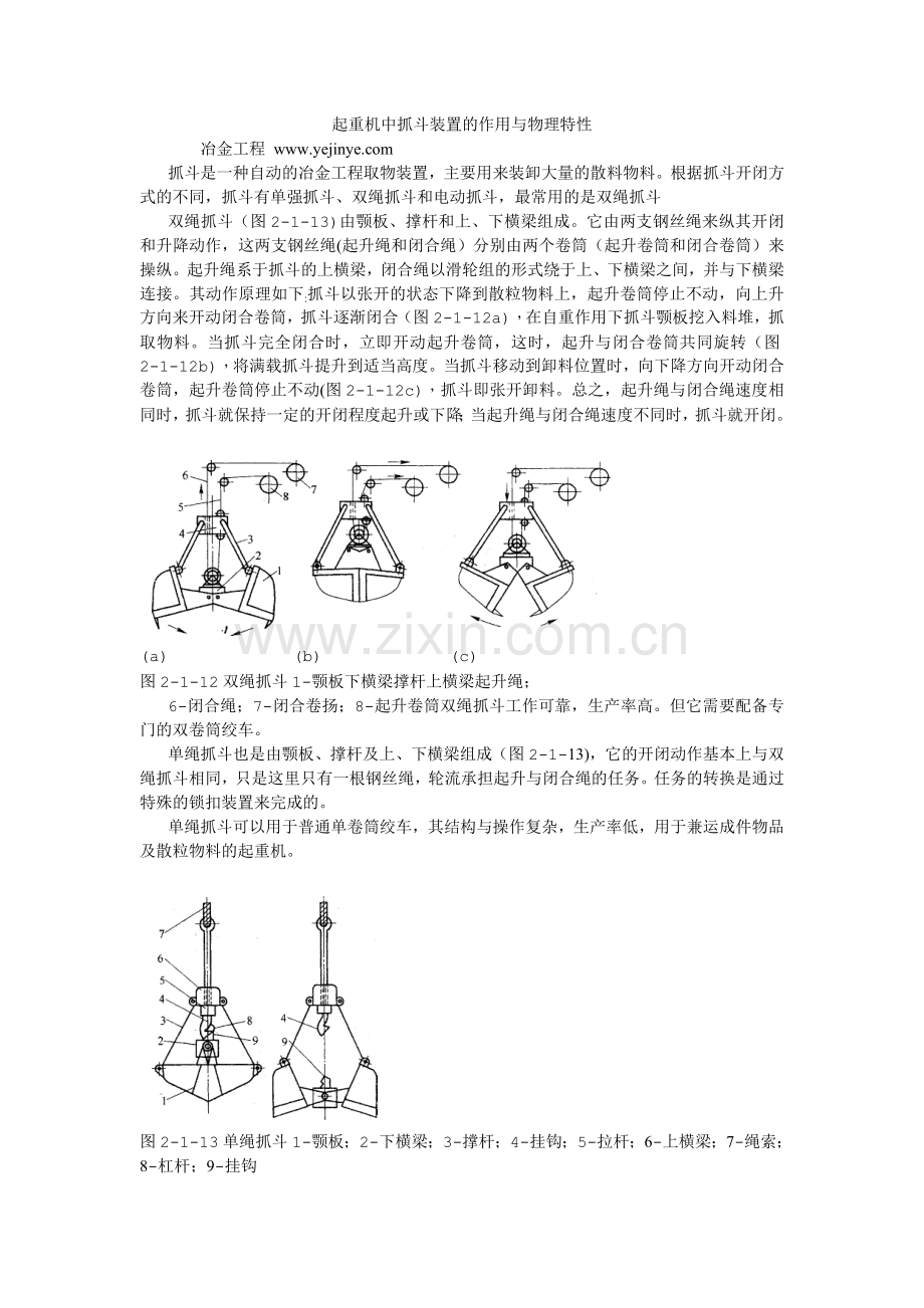 起重机中抓斗装置的作用与物理特性.doc_第1页