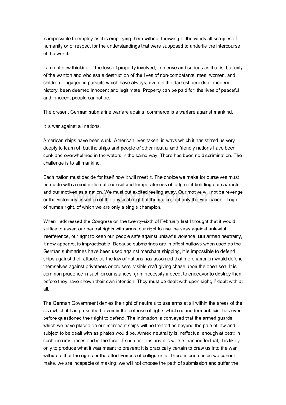 经典英文演讲100篇19-WarMessage.doc_第2页