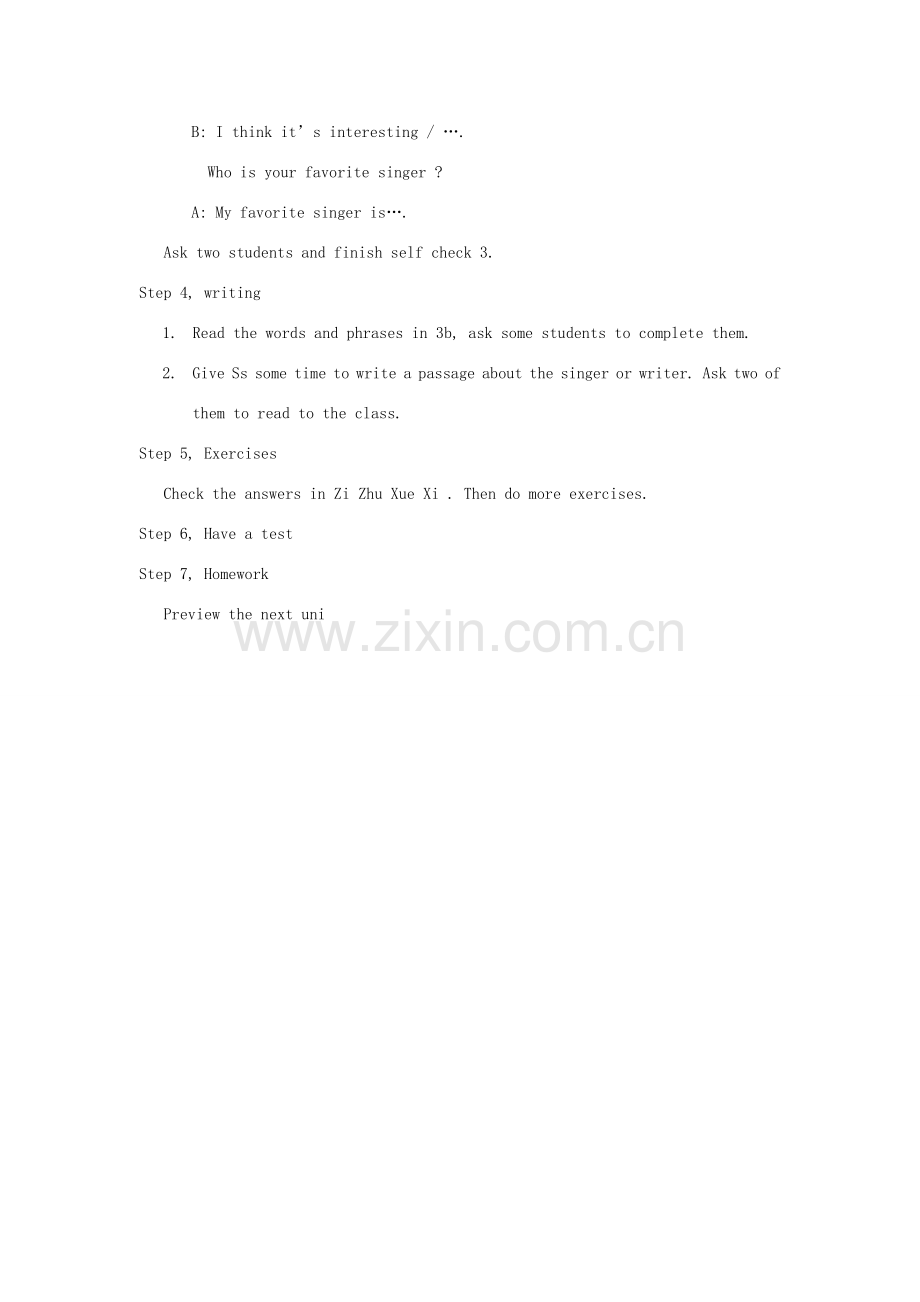 山东省郯城县新村乡中学八年级英语下册 Unit 8 Have you read Treasure Island yet Section B（3a-self check）教案 （新版）人教新目标板.doc_第2页