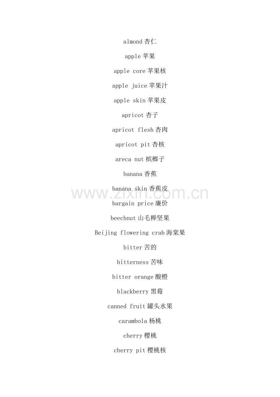 水果英语词汇大全.doc_第1页