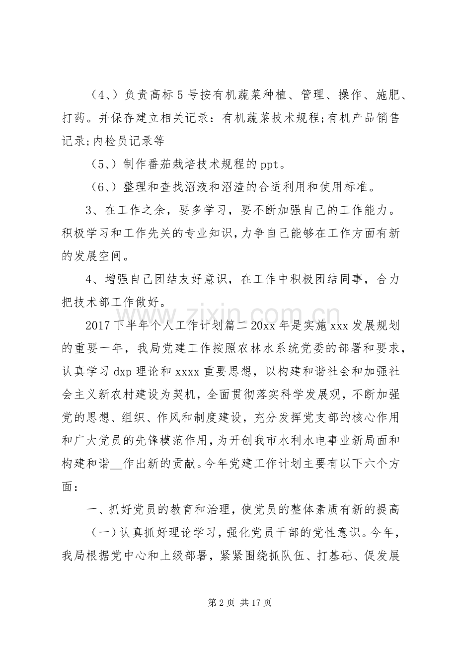 20XX年下半年个人工作计划.docx_第2页