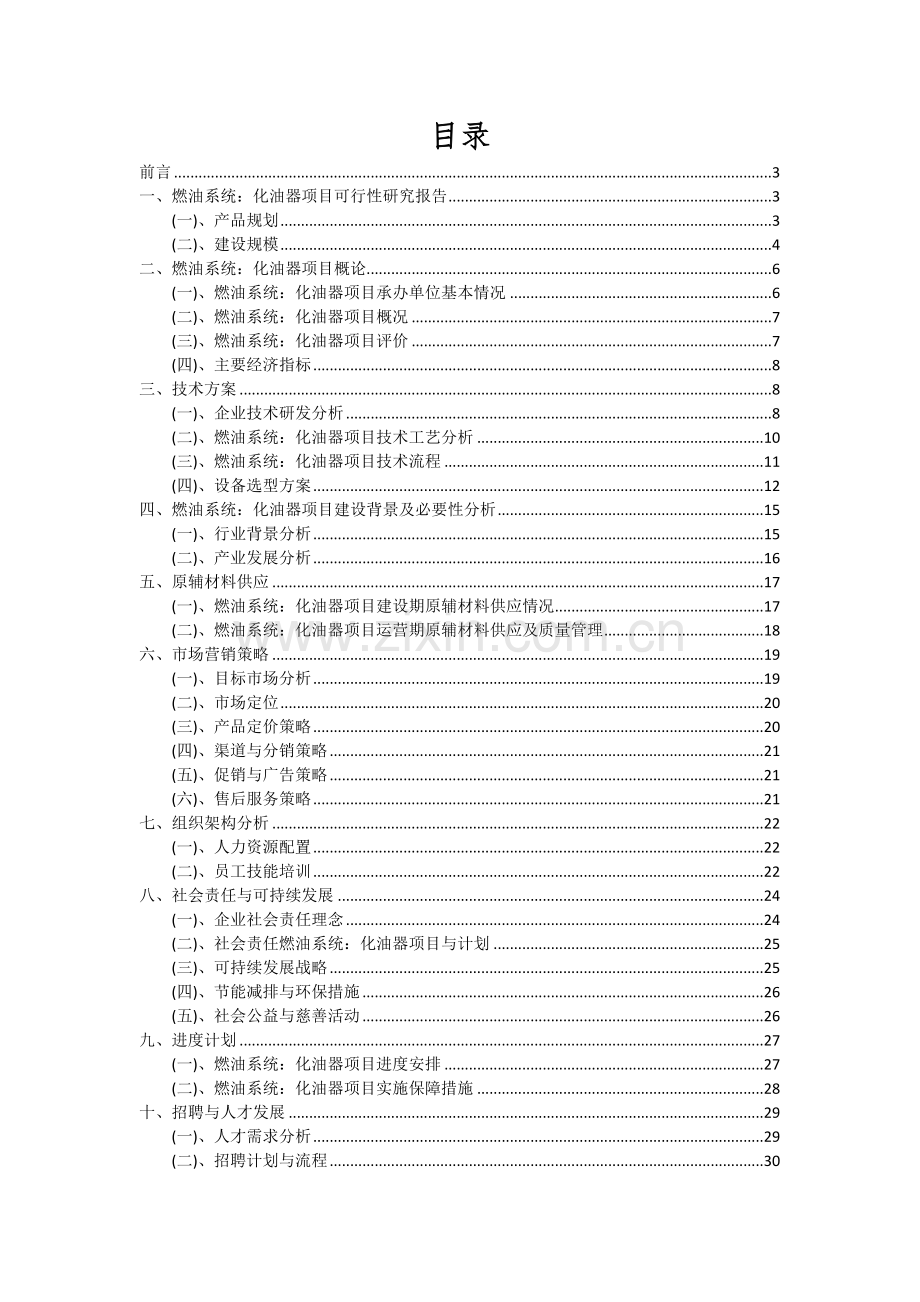 燃油系统：化油器项目可行性研究报告.docx_第2页