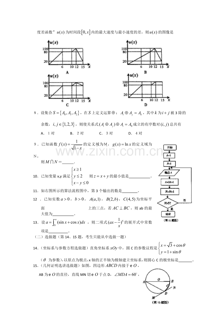 广东省东莞市2012-2013学年度第一学期高三调研测试理科数学试卷.doc_第2页