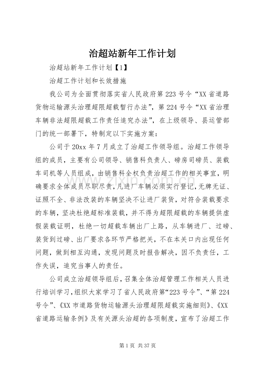治超站新年工作计划.docx_第1页