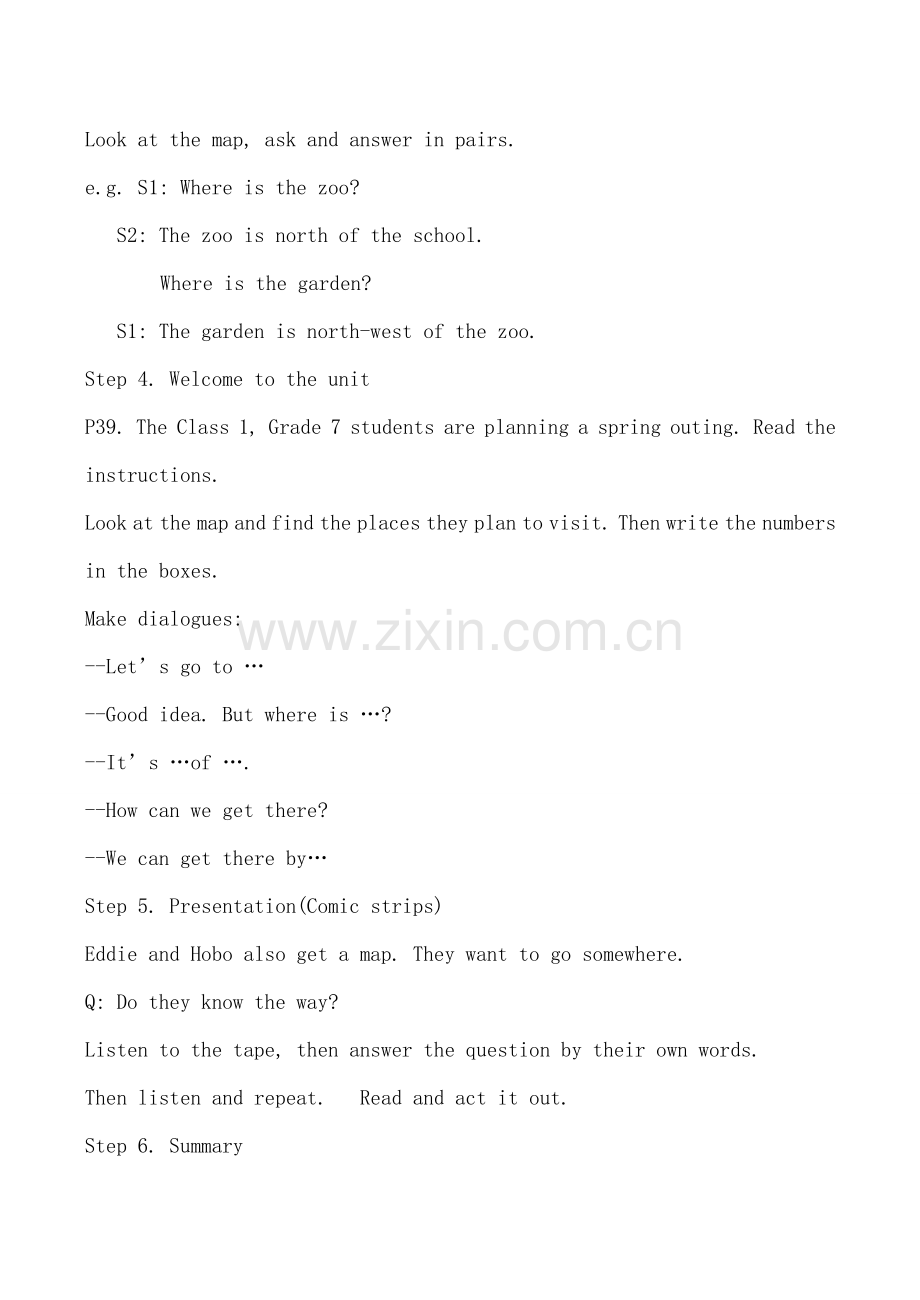 七年级英语下册Unit 3 Finding your way--Period 1牛津版.doc_第2页