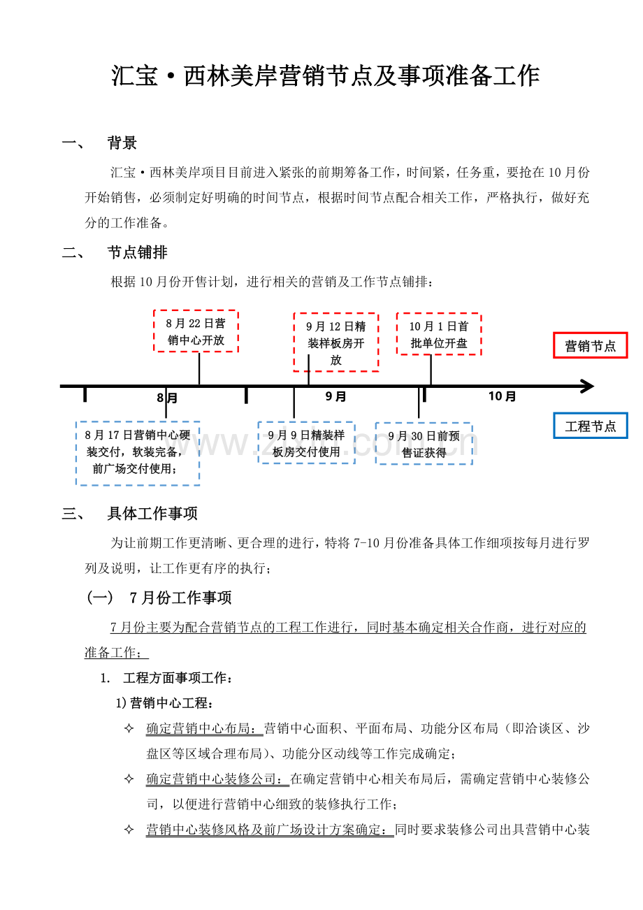 房地产开发营销节点及事项准备工作.doc_第1页