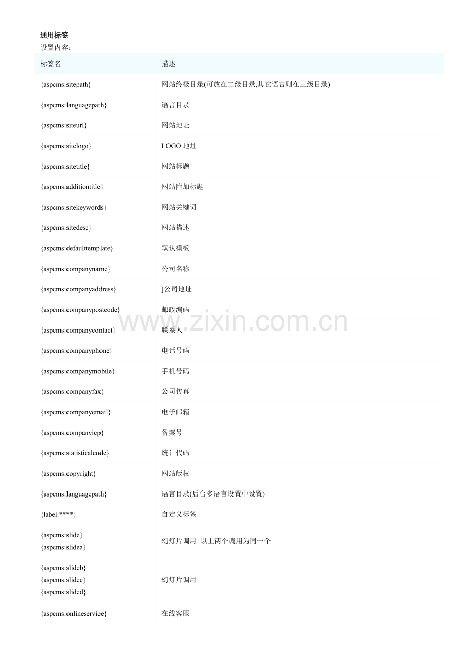 aspcms 标签大全.doc_第1页