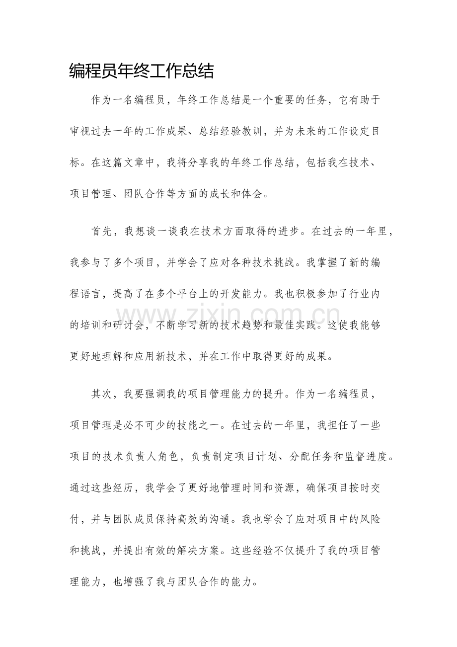 编程员年终工作总结.docx_第1页