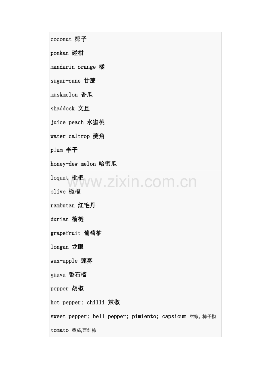 蔬菜水果英语单词.doc_第2页