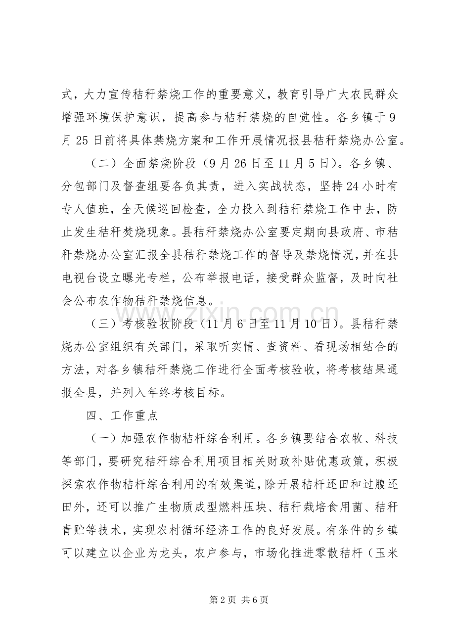 XX年秸秆禁烧工作计划 .docx_第2页