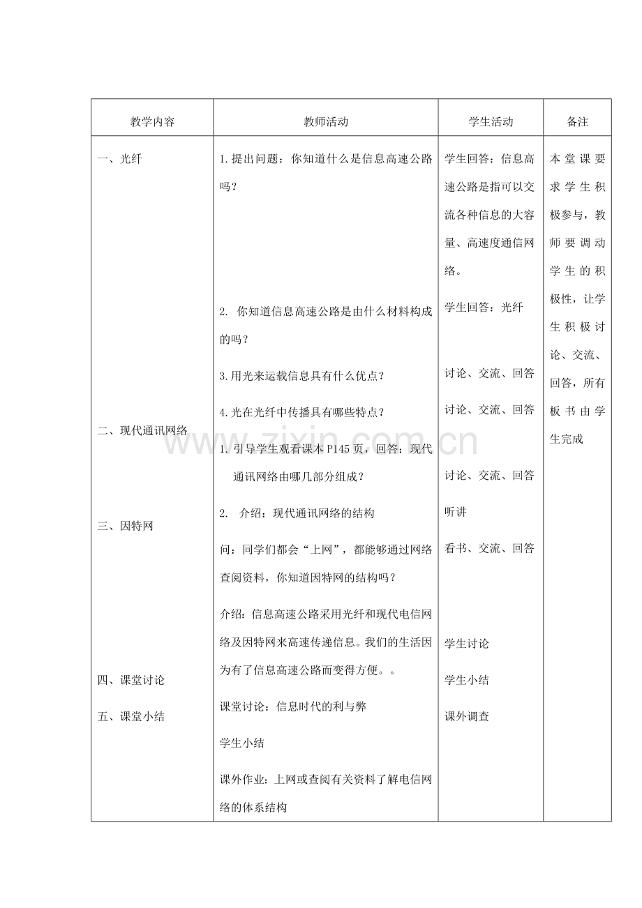 九年级物理上册 第18章第3节《踏上信息高速公路》教案 沪科版.doc_第2页