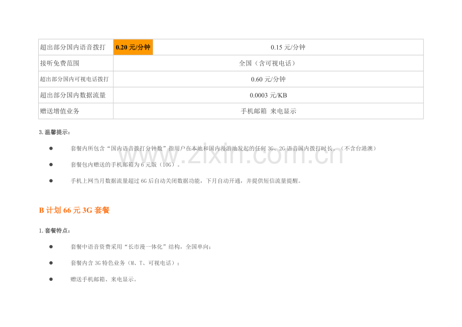 中国联通3G套餐资费一览表.doc_第2页