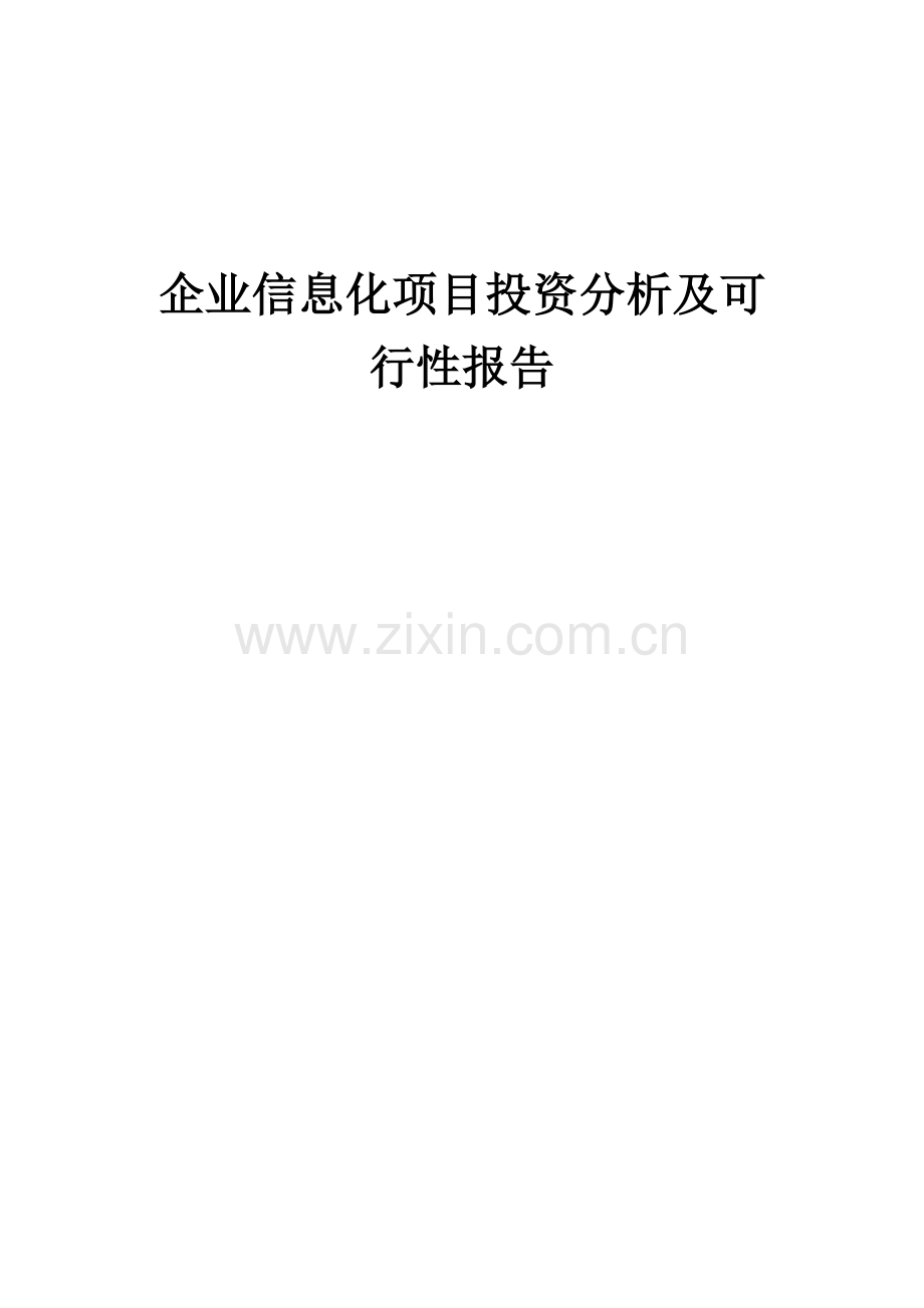2024年企业信息化项目投资分析及可行性报告.docx_第1页
