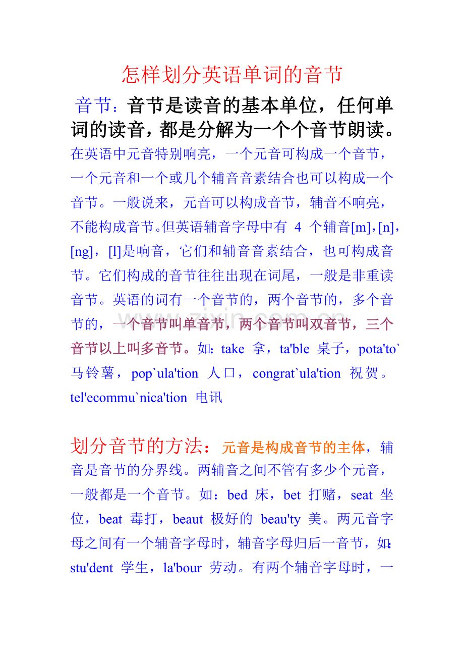 怎样划分英语单词的音节.doc_第1页