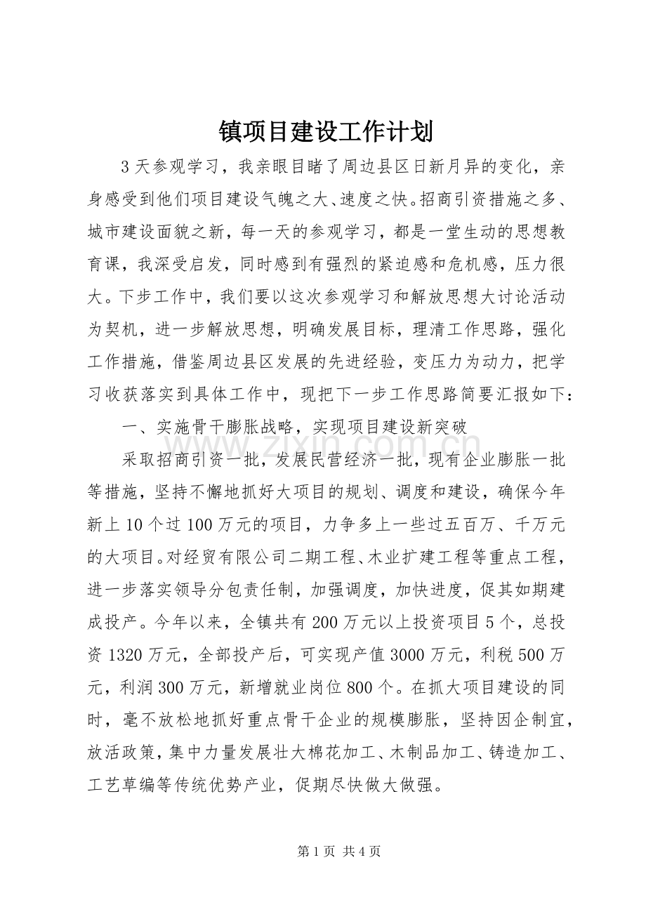 镇项目建设工作计划.docx_第1页
