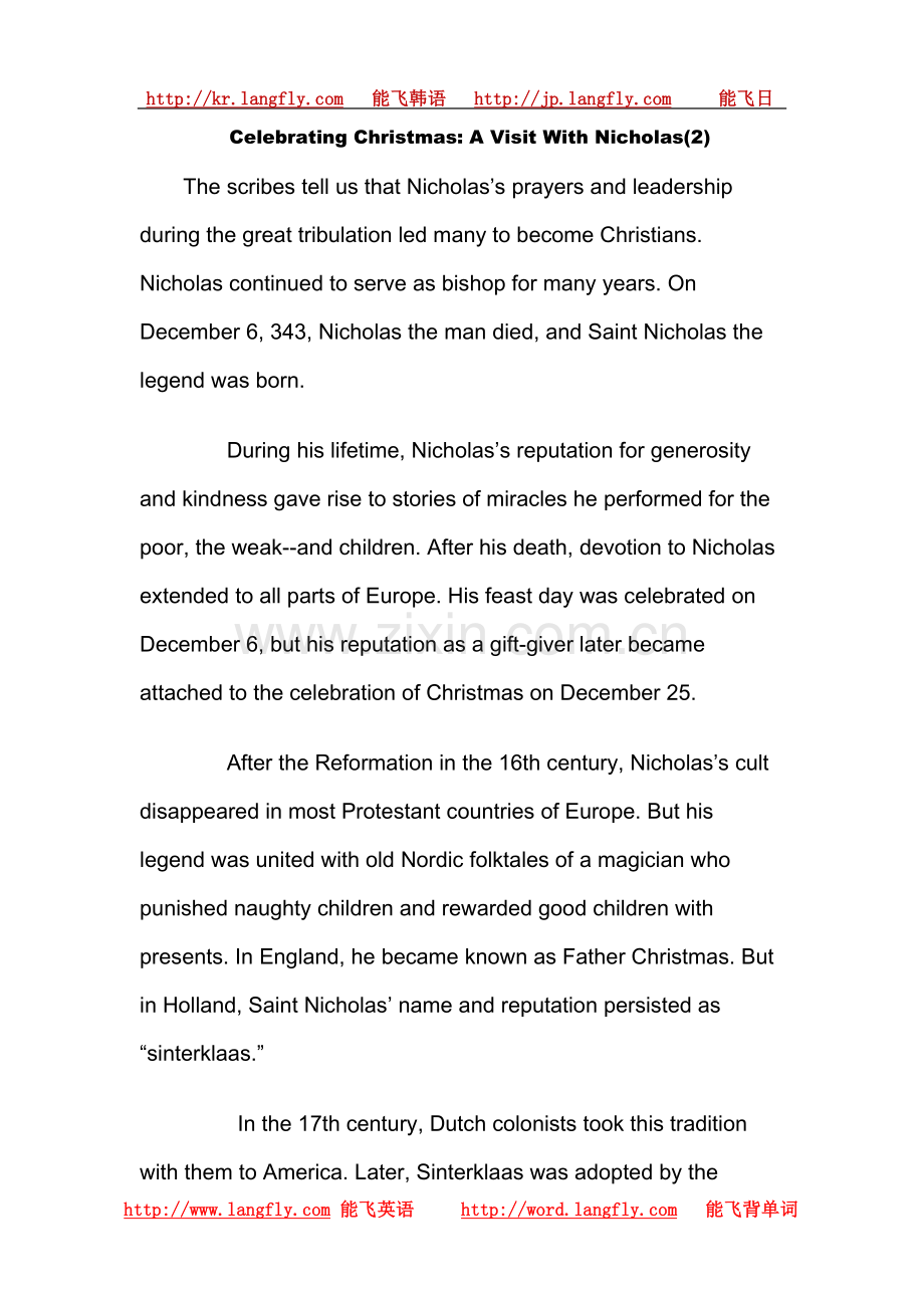 CelebratingChristmasAVisitWithNicholas(2).doc_第1页