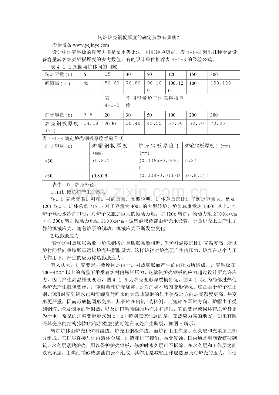 转炉炉壳钢板厚度的确定参数有哪些.doc_第1页