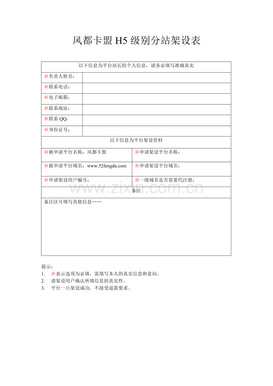 风都卡盟分站架设表.doc_第1页