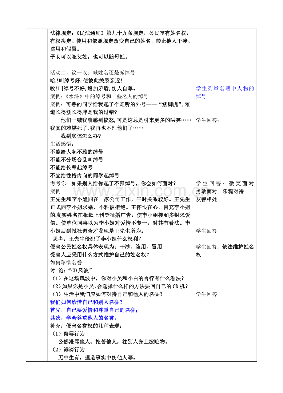 七年级政治上册 第四课 人格不可辱教案 苏教版-苏教版初中七年级上册政治教案.doc_第2页