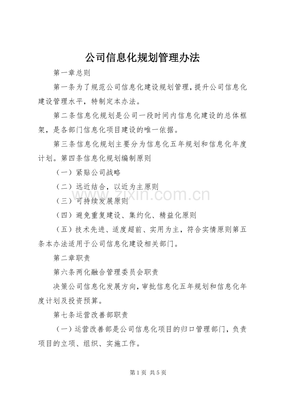 公司信息化规划管理办法 .docx_第1页