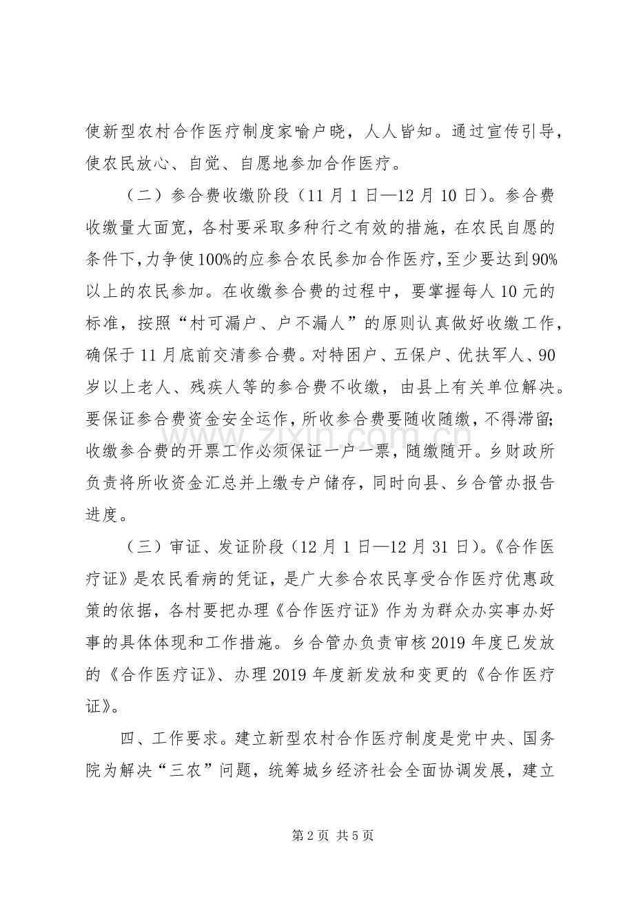 XX年新农村合作医疗工作计划.docx_第2页