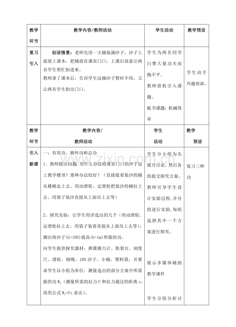 八年级物理全册 第十章 机械与人 第五节 机械效率教案 （新版）沪科版-（新版）沪科版初中八年级全册物理教案.doc_第2页