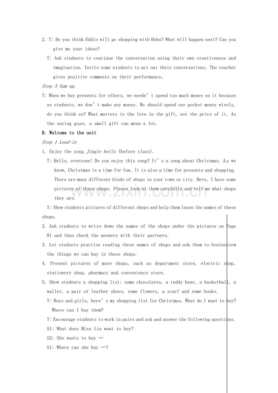 七年级英语上册 Unit 7 Shopping（第1课时）教案 （新版）牛津版-（新版）牛津版初中七年级上册英语教案.doc_第2页