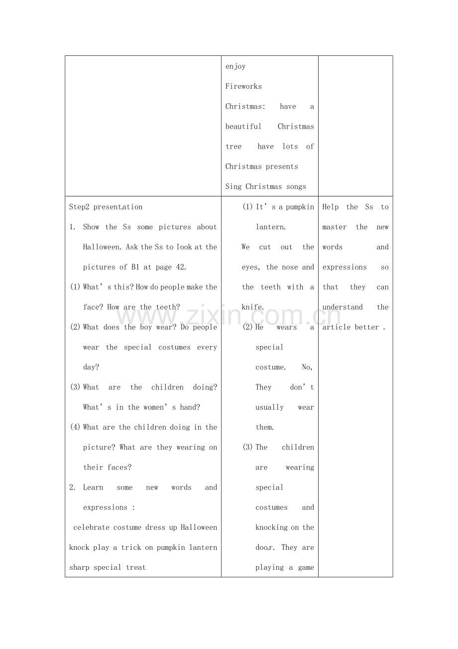 江苏省昆山市锦溪中学七年级英语上册 Unit 5 Let’s celebrate Reading教案（新版）牛津版.doc_第2页