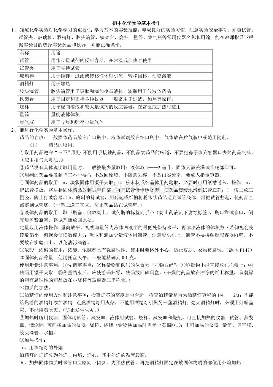 初中化学基本实验操作.doc_第1页